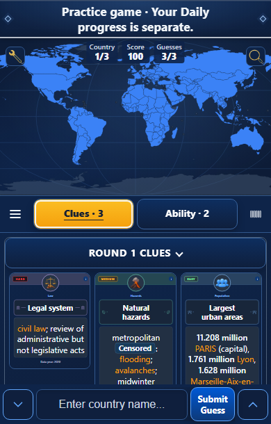 The same Daily with the Clues and Ability tabs on a phone